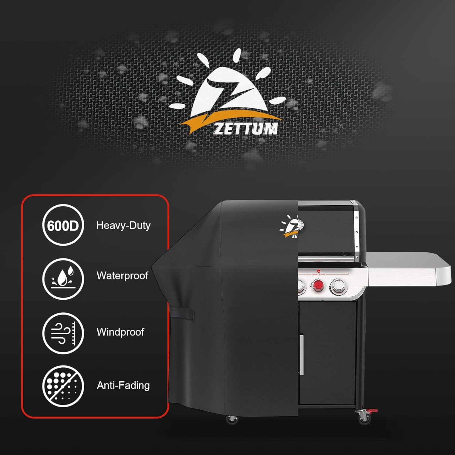 Thumbnail 3 de Zettum 147cm BBQ Cover 7130 – heavy-duty waterproof PU cover for select Weber Genesis & other gas grills