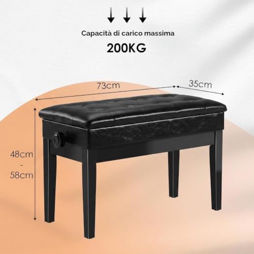 Thumbnail 7 de MAMIZO Sgabello Pianoforte Regolabile in Altezza 48-58 cm – Panca Pianoforte