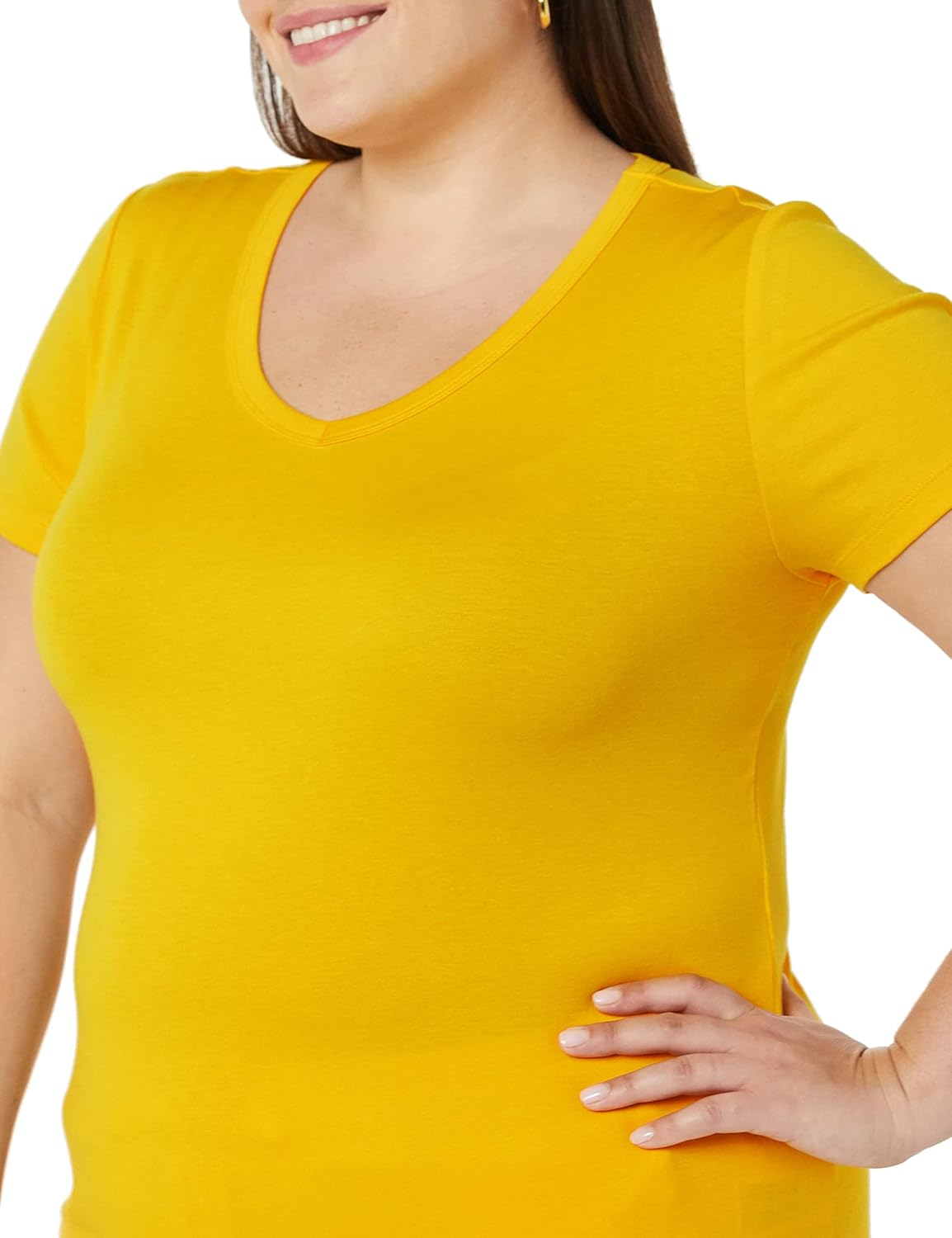 Thumbnail 5 de Amazon Essentials Damen Basic V-Ausschnitt T-Shirt mit kurzen Ärmeln (schmale Passform)