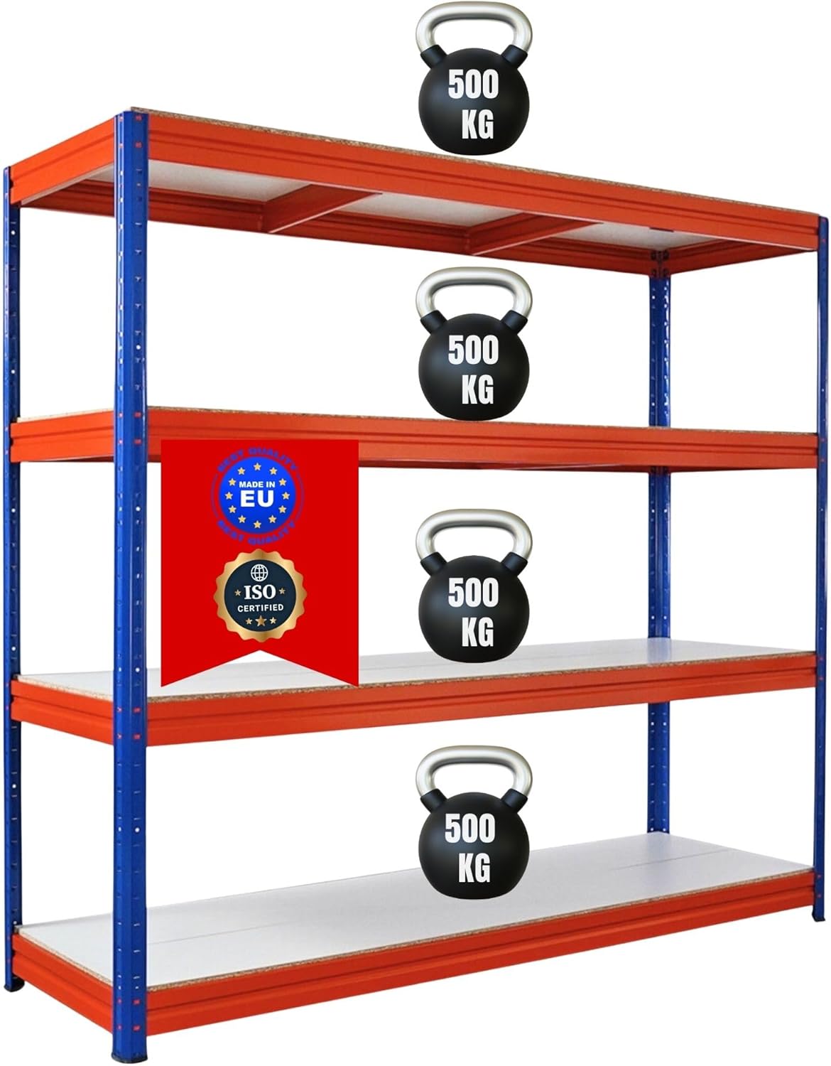Thumbnail 6 de PROREGAL Étagère Charge Lourde Dino 180x200x60 cm – Rayonnage robuste en acier et MDF, 500 kg par niveau