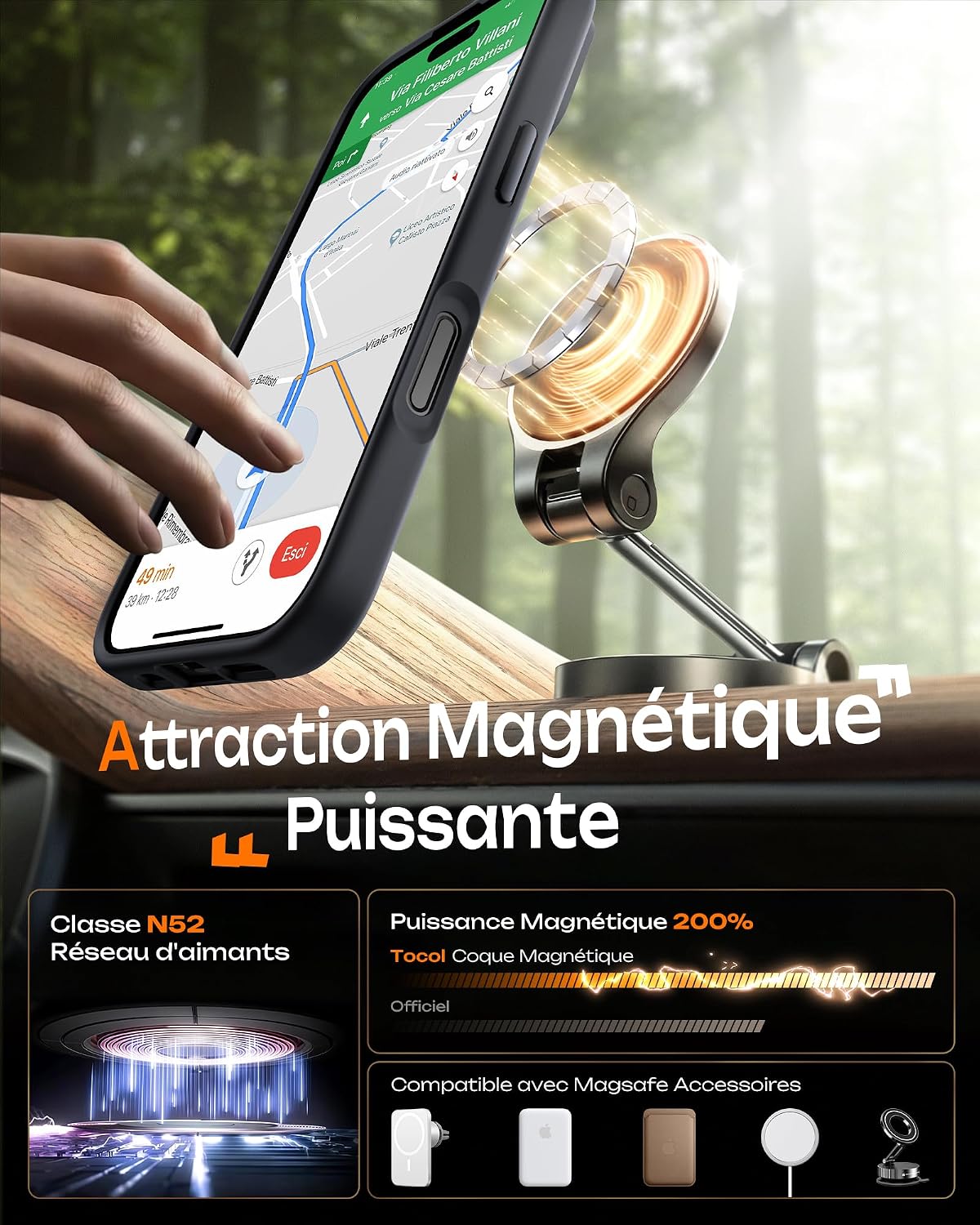 Detalle 2 de TOCOL Coque magnétique iPhone 17 6,3 pouces