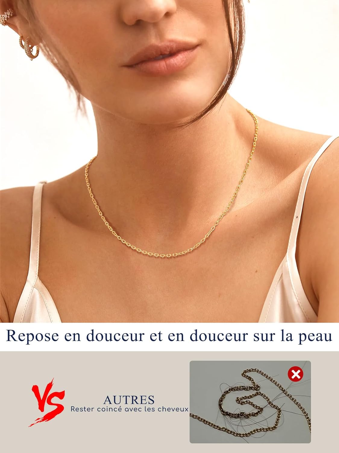 Thumbnail 6 de Suplight Chaine Rolo pour Femme 1,4 mm / 2,5 mm en acier inoxydable — Argenté / Doré / Noir / Rose