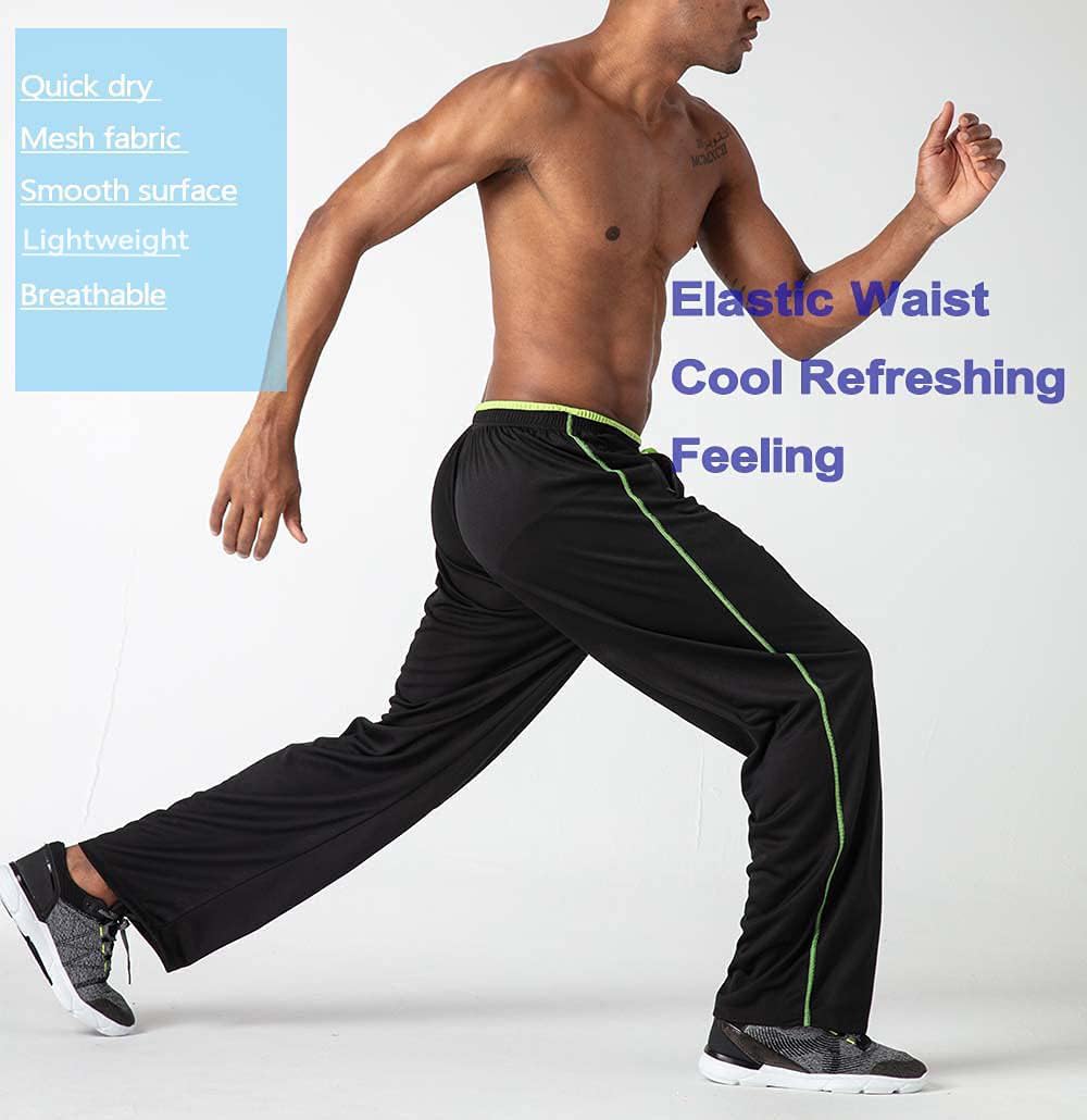 Thumbnail 1 de KEFITEVD men’s tracksuit bottoms open hem quick-dry mesh joggers with zip pockets