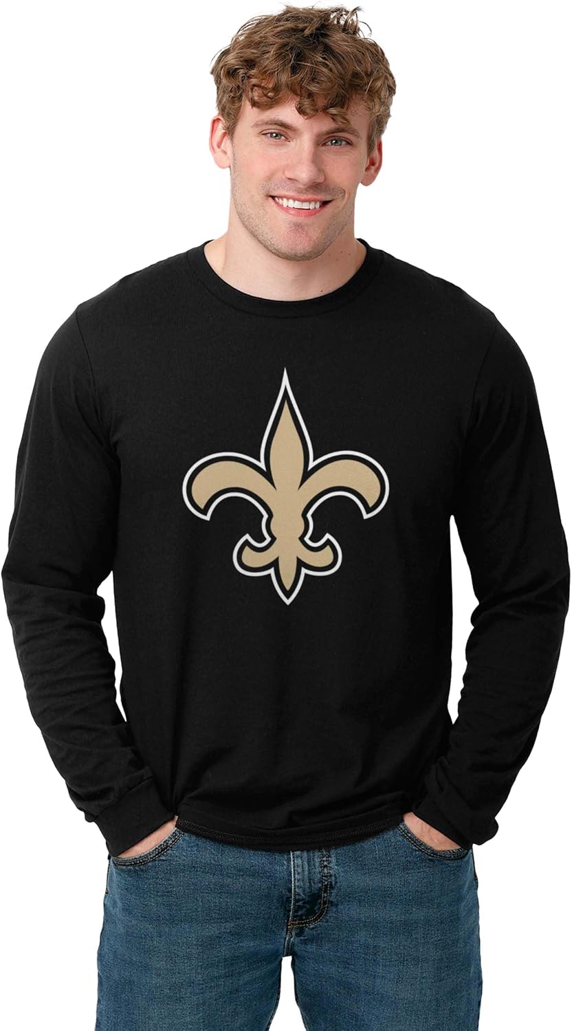 Detalle 2 de FOCO NFL Men’s Team Primary Logo Long Sleeve T-Shirt (Officially Licensed)