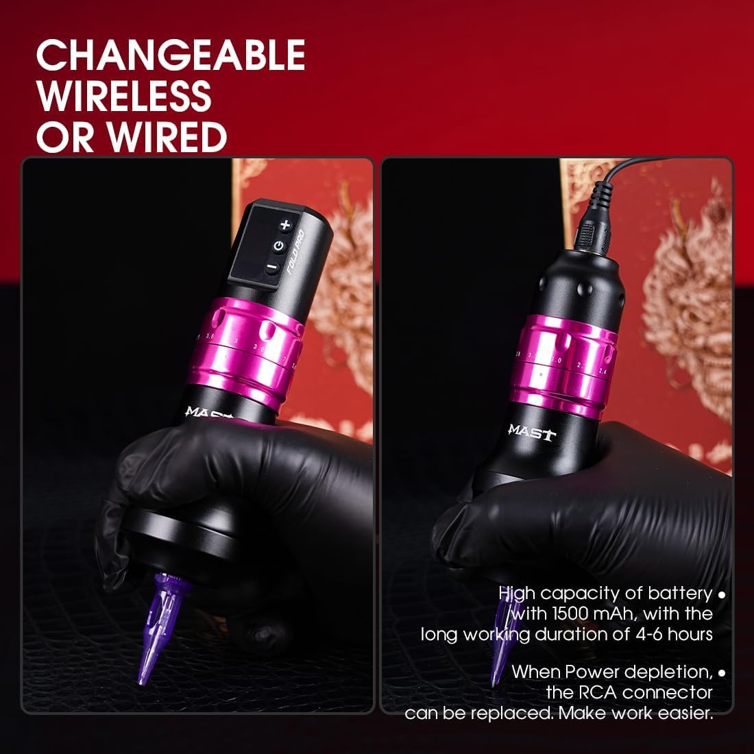 Thumbnail 3 de Mast Fold Pro macchina tatuaggi wireless “Year of Dragon Edition” rotary