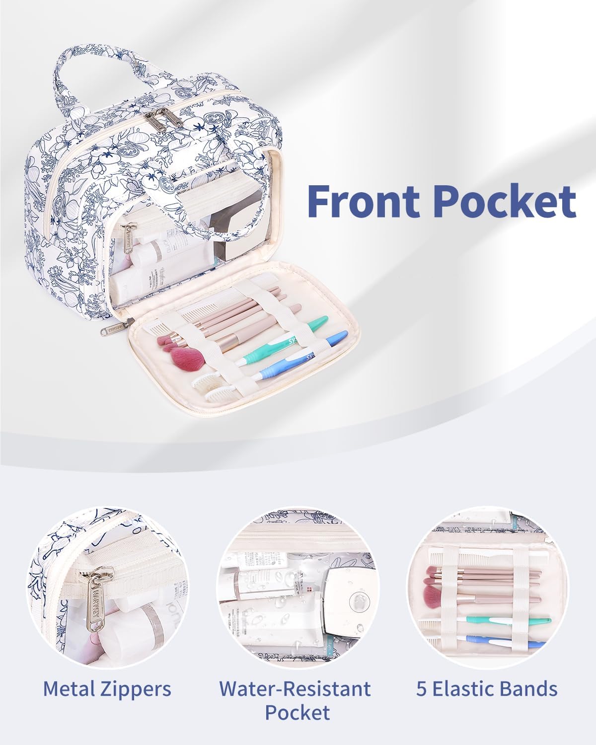 Thumbnail 4 de Narwey Navy Floral Toiletry Bag