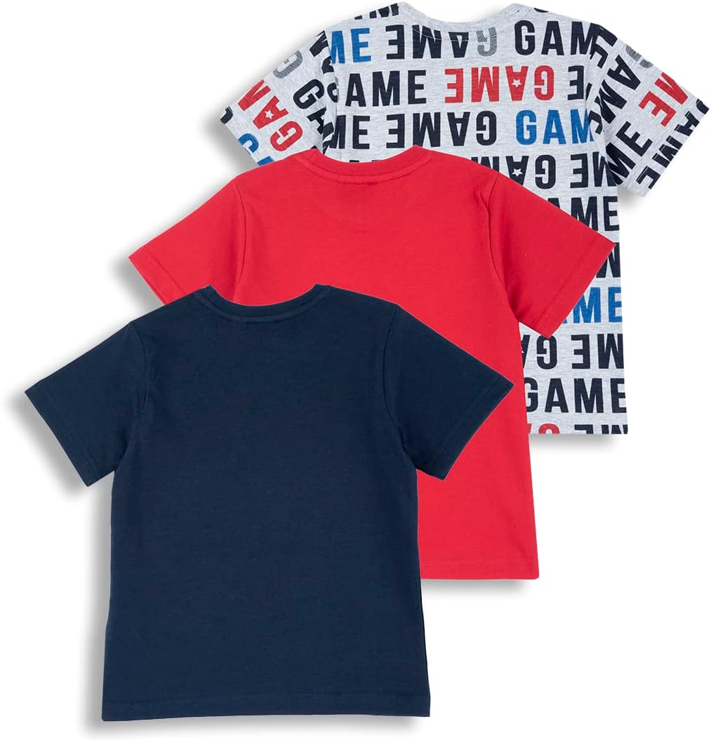 Detalle de Chicco – Lot de 3 T-shirts Enfant à Manches Courtes en 100% Coton (printemps-été)