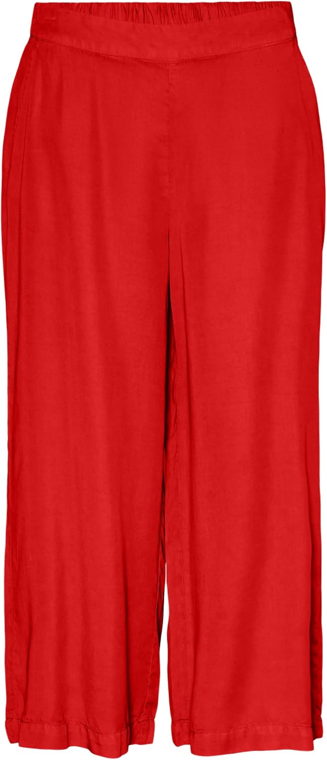 Detalle de VERO MODA Damen Culotte Hose mit elastischem Bund und weitem Bein