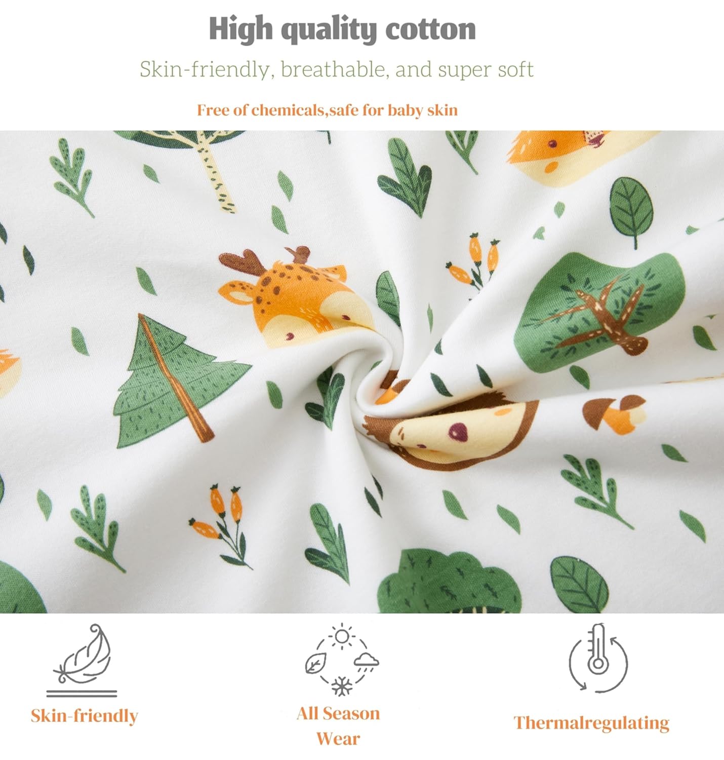 Thumbnail 5 de Chilsuessy Baby Schlafsack 1,5 TOG im 2er-Set (100% Baumwolle) – Ganzjahres-Schlafsack für Winter, 78 cm / 6–12 Monate