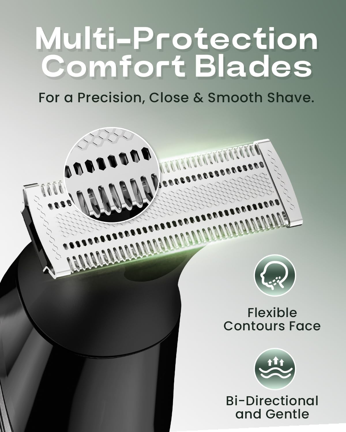 Detalle de Prettywill Beard Trimmer Men: All‑in‑One Body & Beard Grooming Kit with Magnetic Detachable Heads