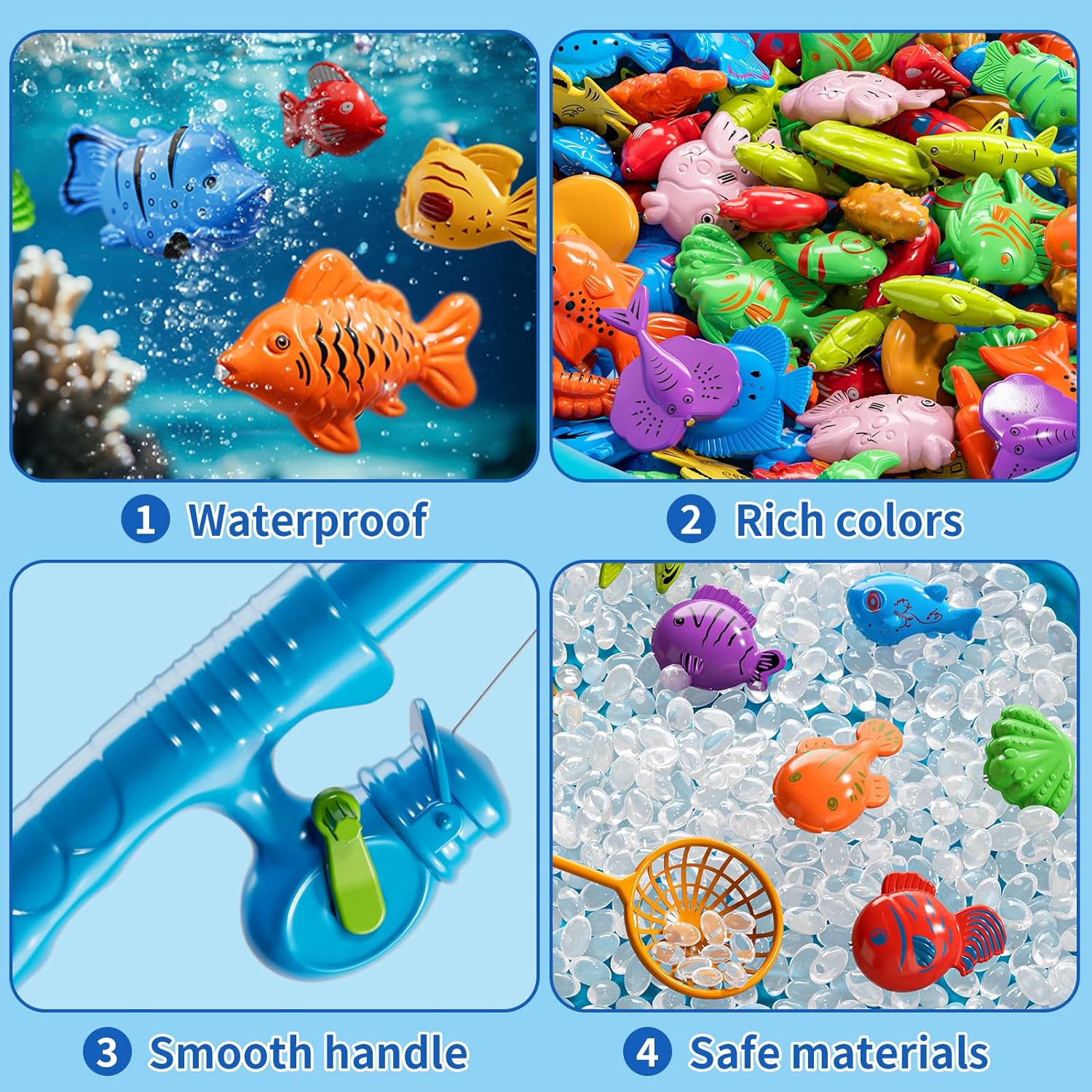 Detalle de Magnetic Fishing Pool Toys Game for Kids – Outdoor Bath & Water Table Set (3–8 Years)
