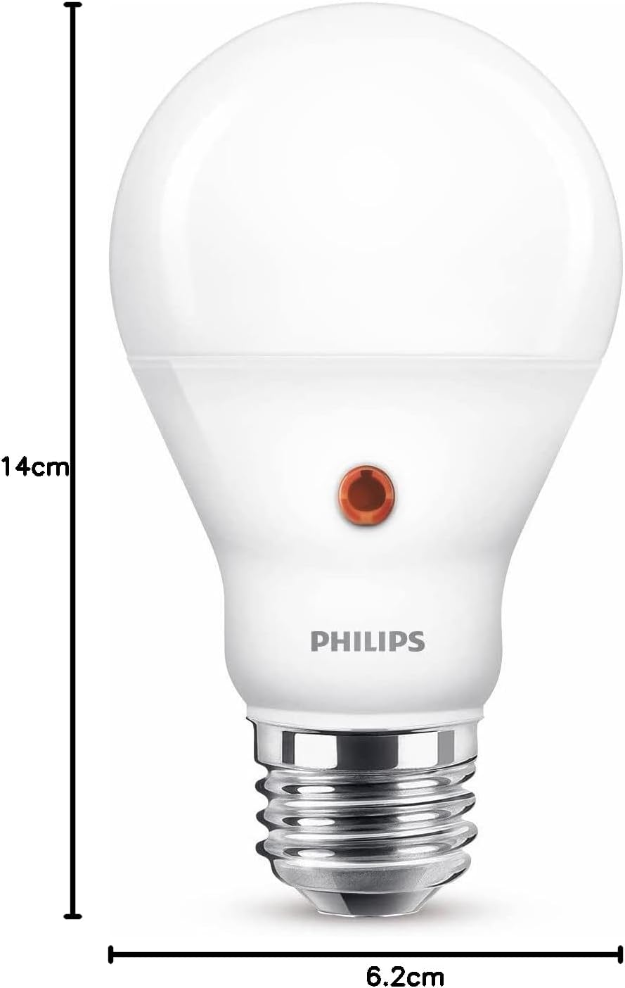 Thumbnail 5 de Philips lampadina a goccia LED con sensore crepuscolare 60W E27, luce bianca calda