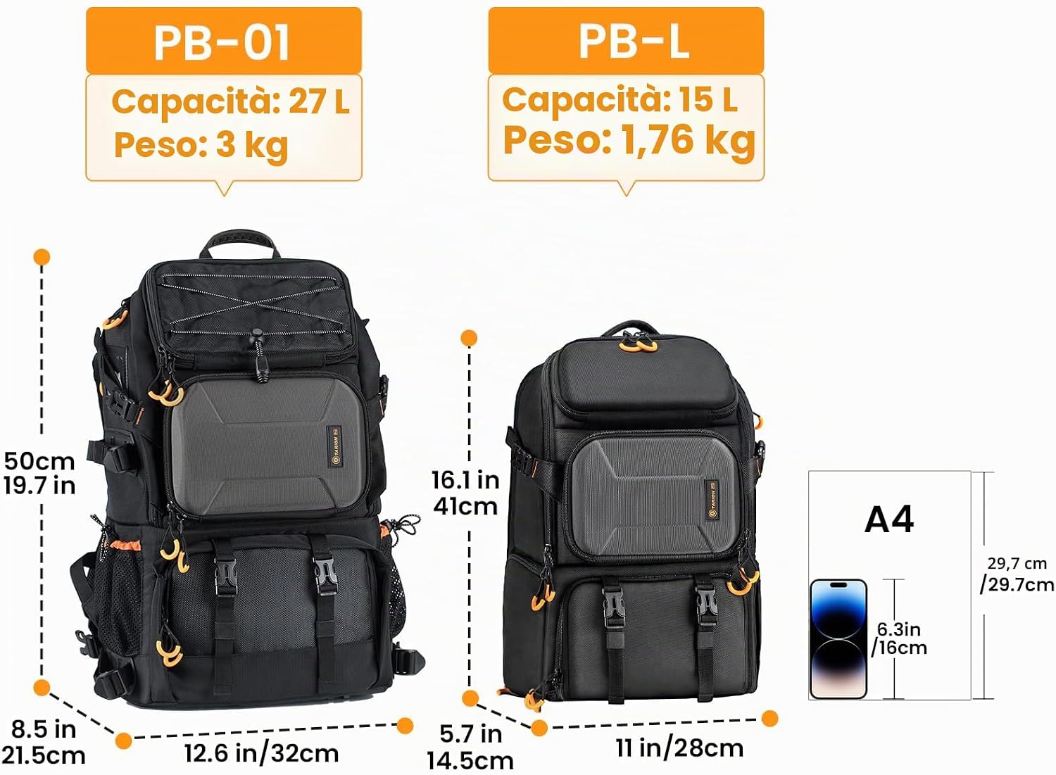 Detalle 2 de TARION Pro PB-01 Zaino Fotografico Grande