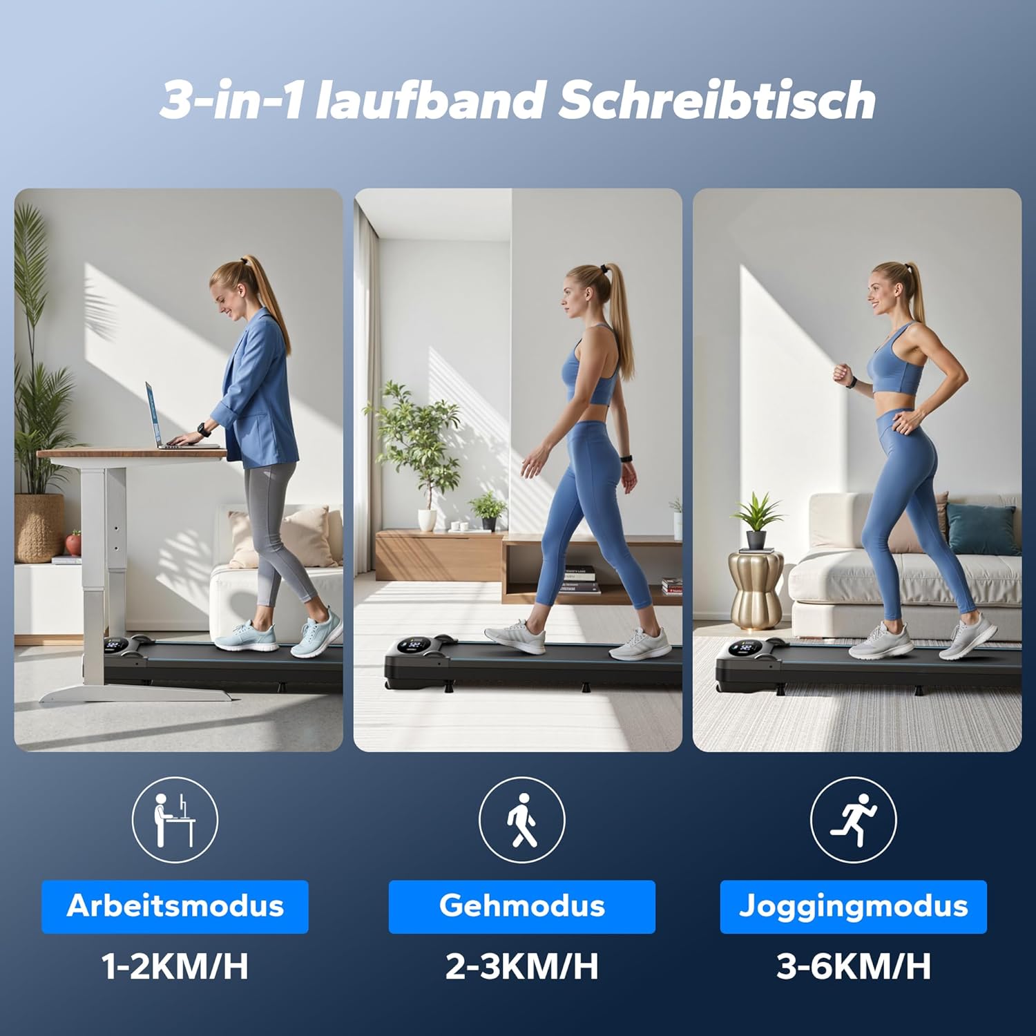 Detalle de MERACH Walking Pad T26 – Kompaktes Schreibtisch-Laufband für Zuhause und Büro