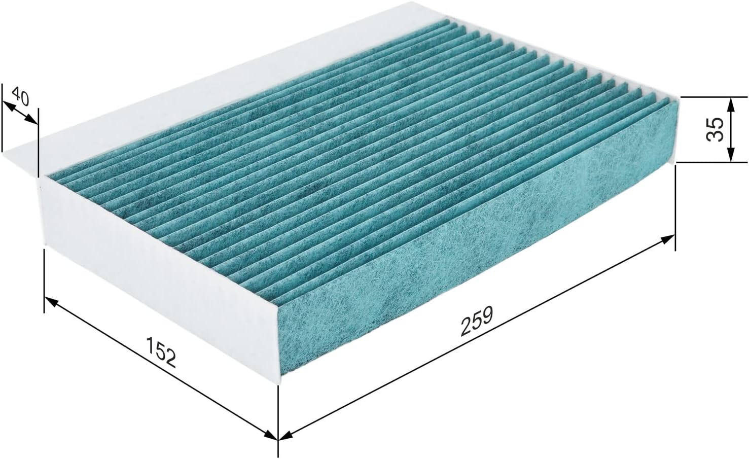 Detalle de Bosch A8534 Filtre d'habitacle Filter+ — filtre à charbon actif pour poussière et pollen