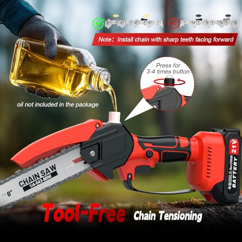 Detalle 2 de Yospinber Motosierra con Pértiga 2 en 1 — sin cable, bat. dual 1500 mAh