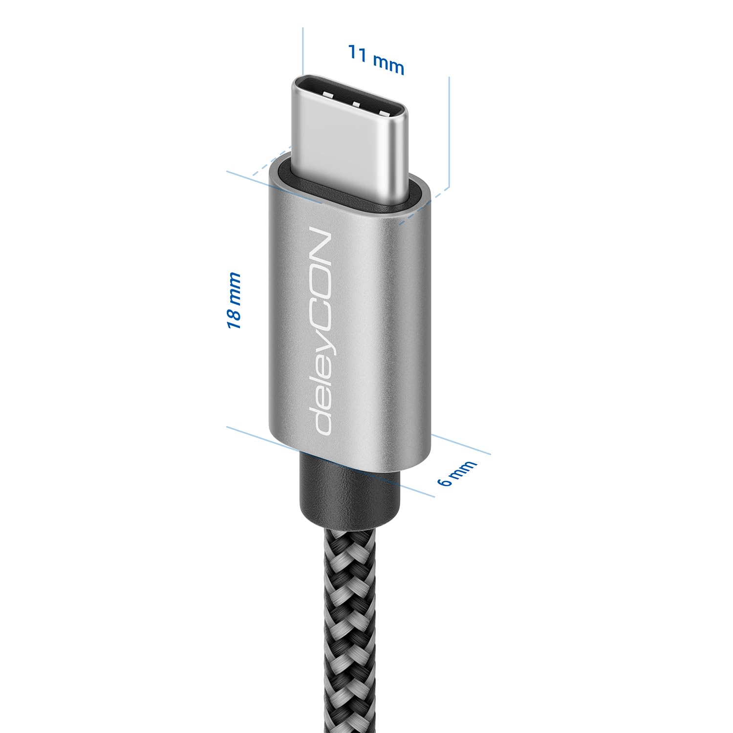 Thumbnail 1 de deleyCON 1m 240W USB-C Cavo Ricarica PD3.1 – USB-C a USB-C, nylon intrecciato
