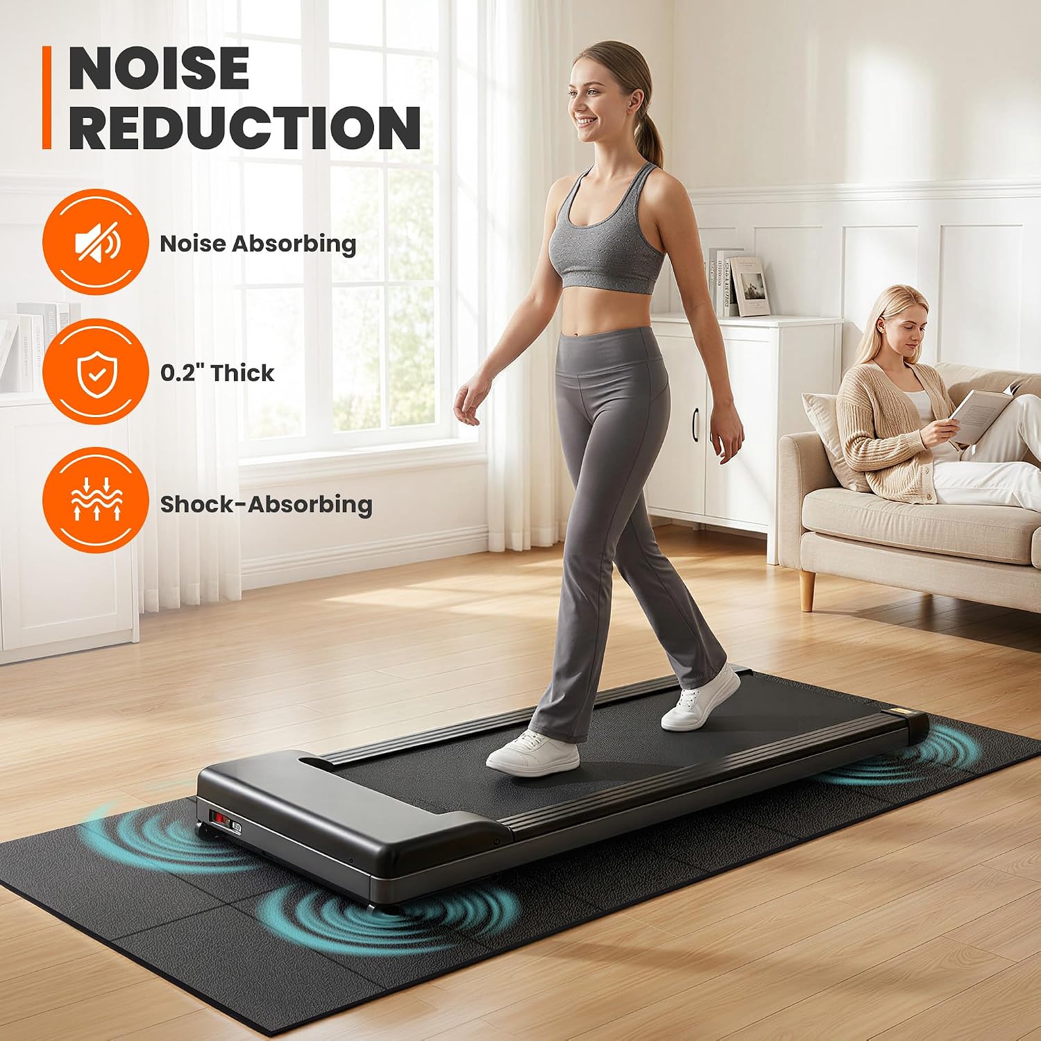 Detalle 1 de Stepwaver Treadmill Mat, 63 x 30-Inch Foldable PVC Floor Protector
