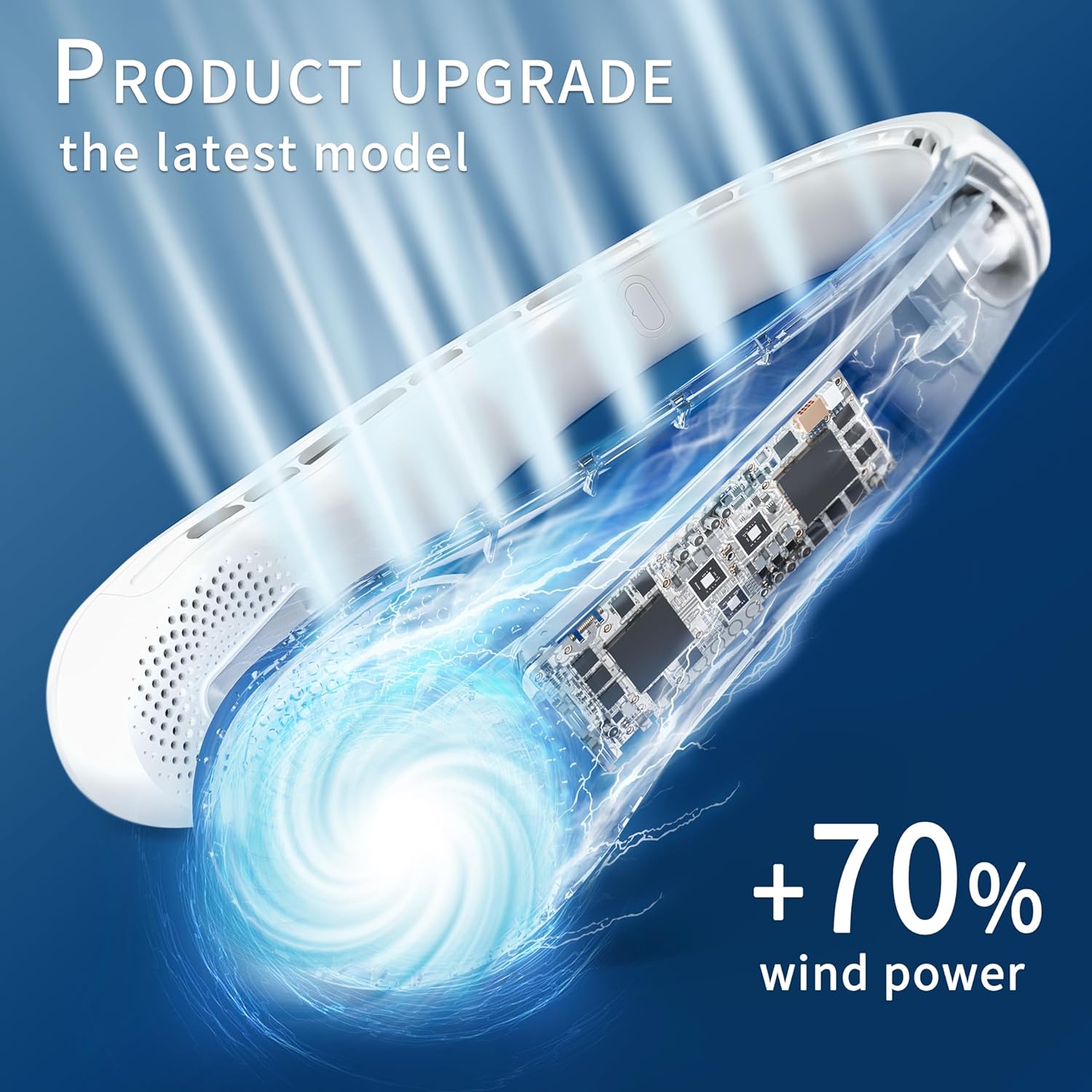 Thumbnail 1 de FrSara Neck Fan: Portable Personal Fan with 360° Cooling and 4000mAh Battery