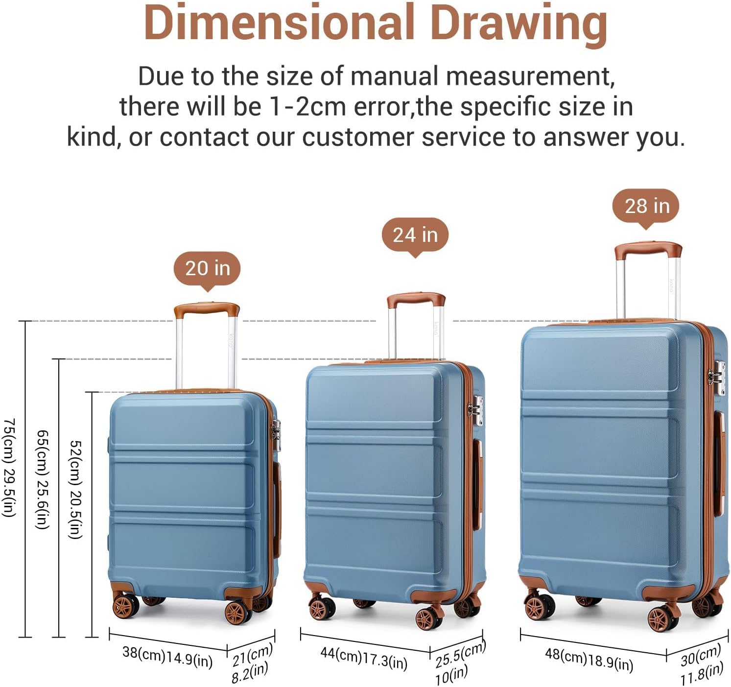 Detalle 2 de Kono Fashion Hand Luggage 28" Trolley