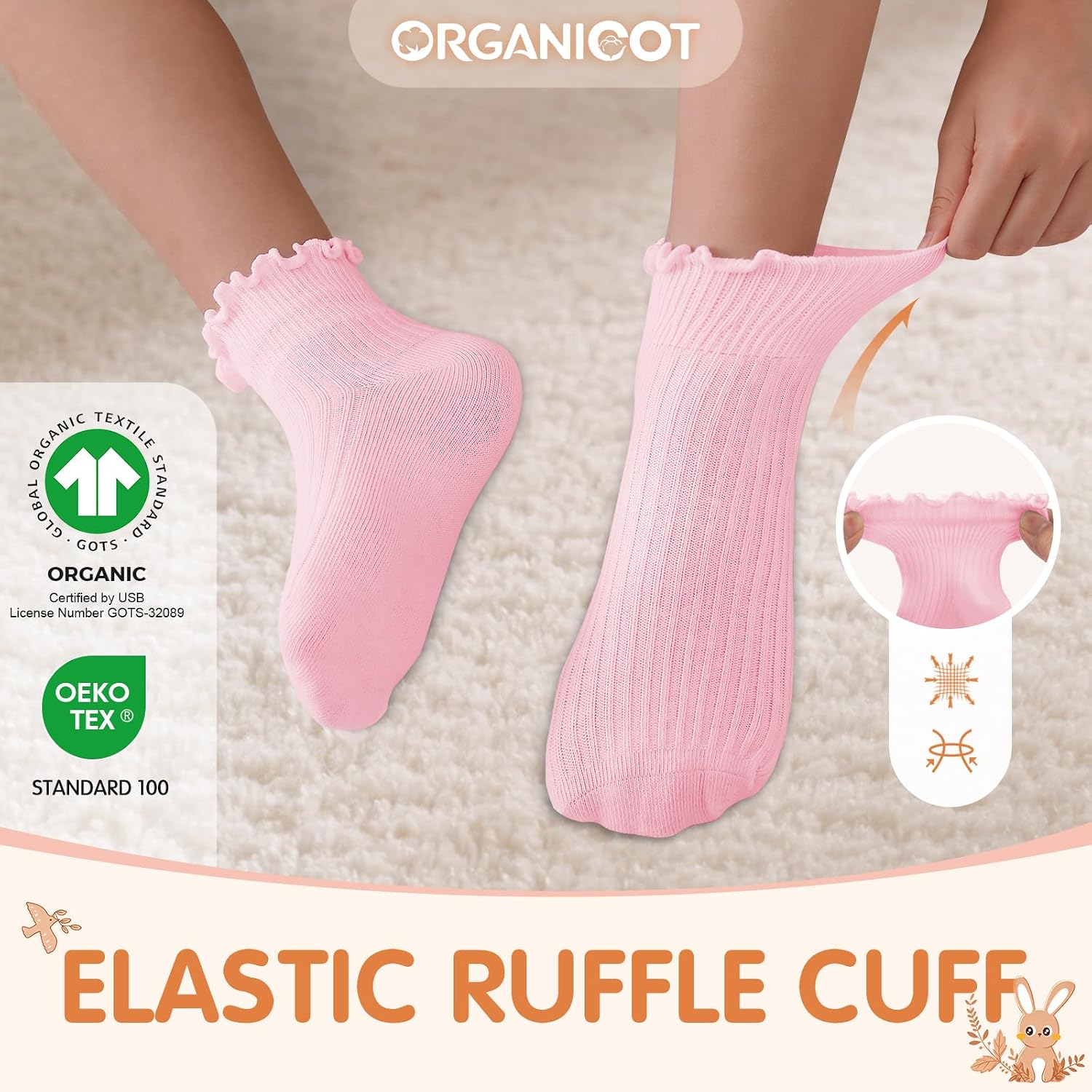 Detalle de ORGANICOT Toddler Ruffle Socks Organic Cotton