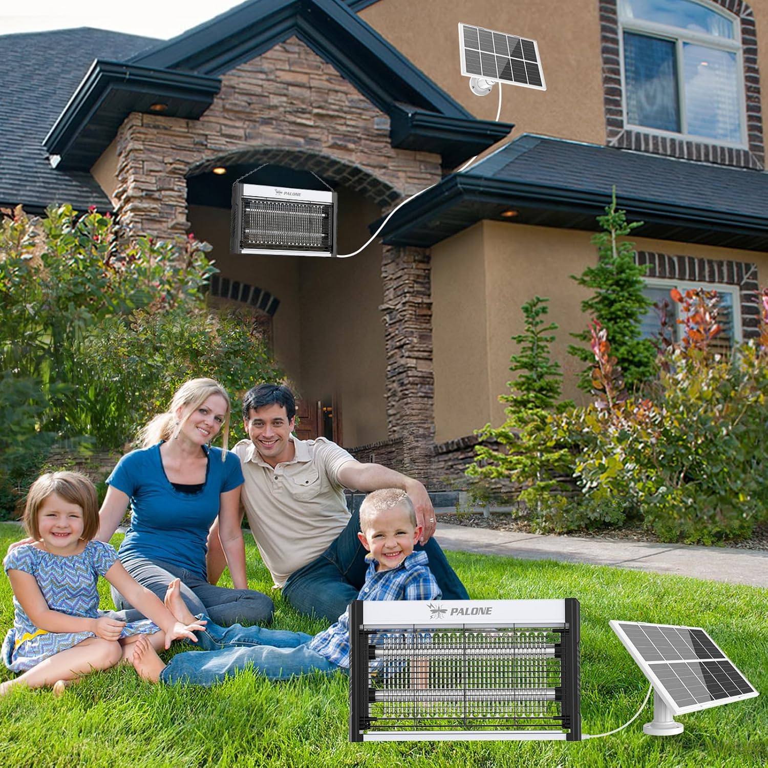 Thumbnail 6 de PALONE Bug Zapper with solar charging and 4000V UV trap (365nm) for indoor fly and mosquito control