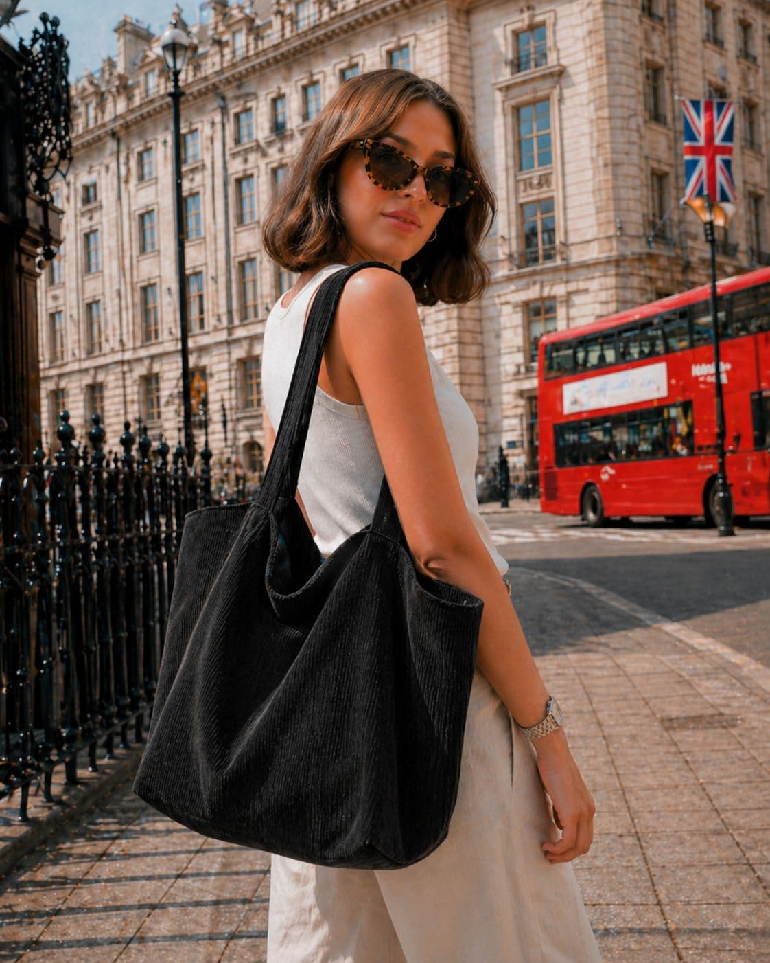 Thumbnail 2 de Corduroy Tote Bag with Zip: Everyday Style Meet Practicality