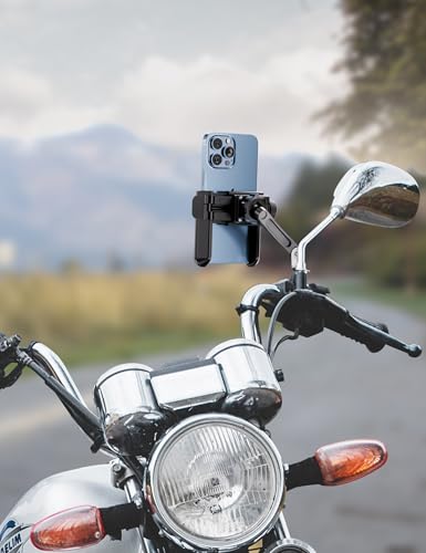 Thumbnail 6 de Grefay Soporte móvil para espejo de motocicleta con liberación rápida 1S, rotación 360°, compatible con teléfonos de 3.5–7.0 pulg.