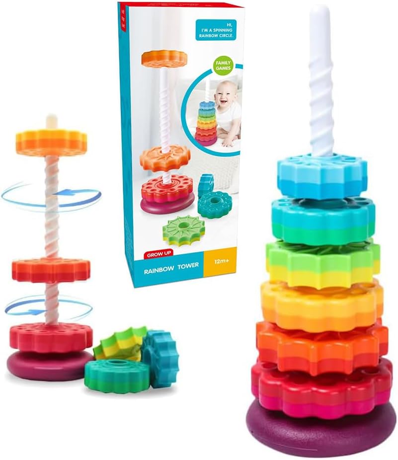 Detalle de Baby Spinning Toy Rainbow Stacking 6pcs