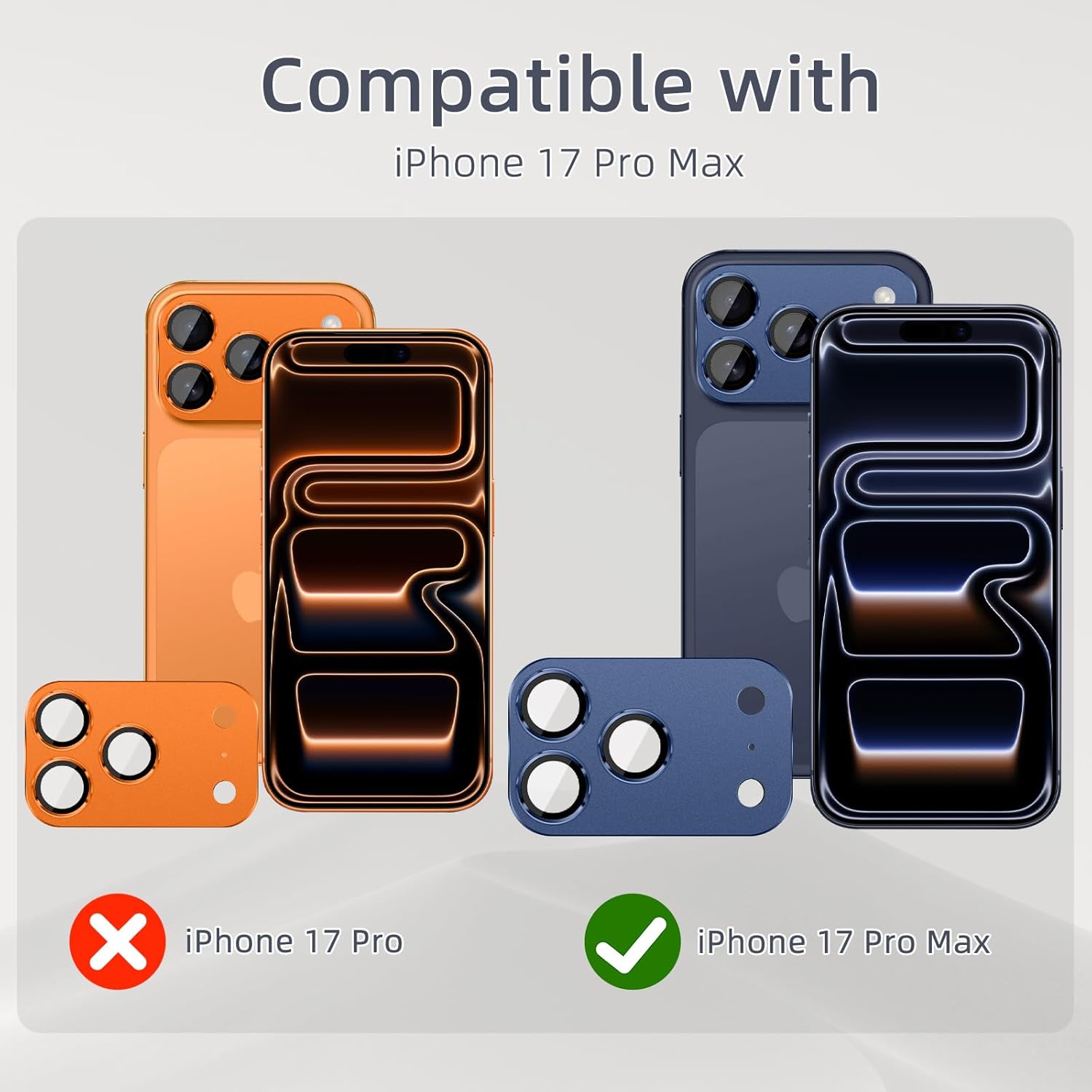 Thumbnail 1 de SumRioo Kameraschutz für iPhone 17 Pro Max – Panzerglasfolie für die Kamera, 9H, Aluminiumlegierung (Dunkelblau)