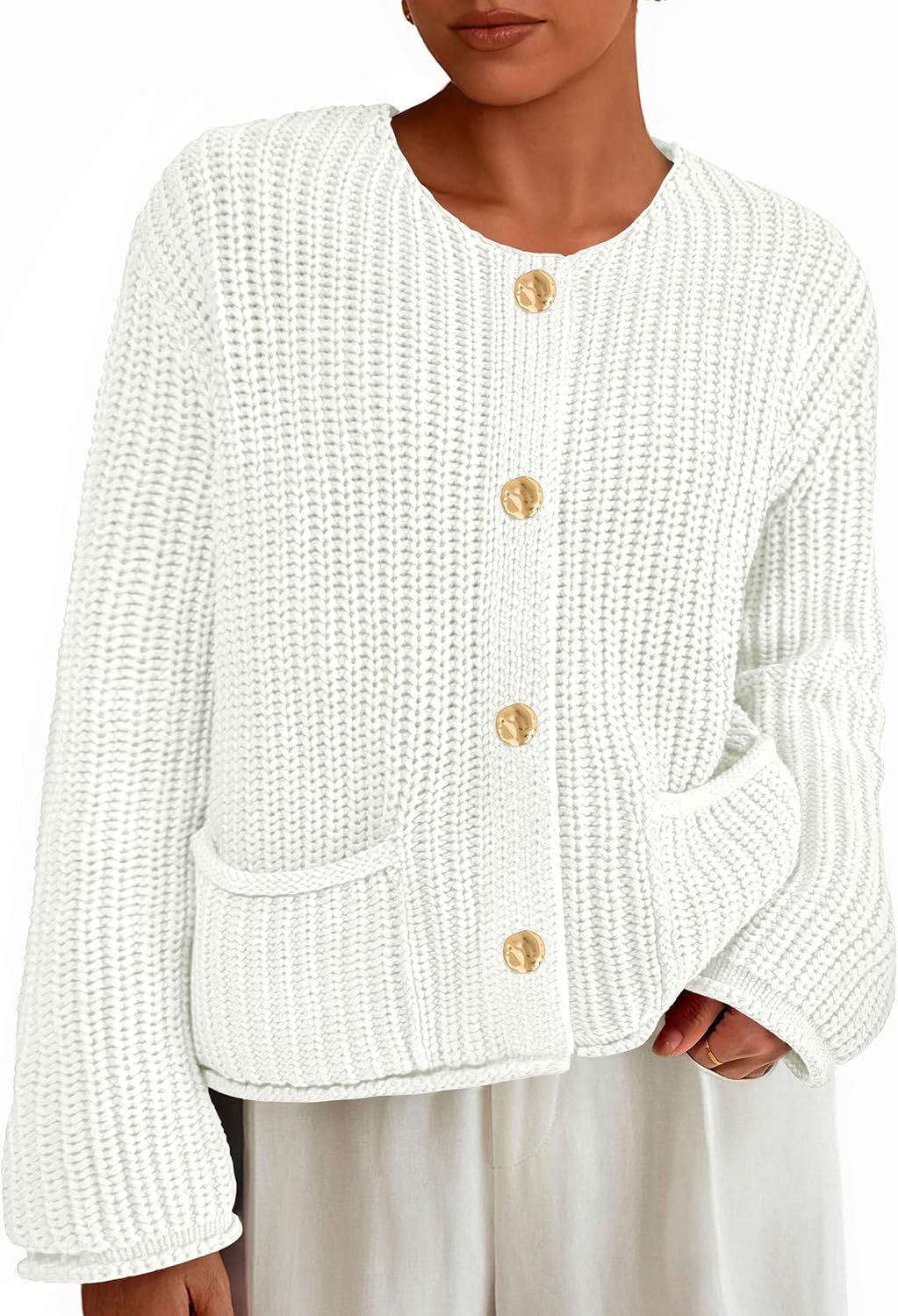 Detalle 2 de PRETTYGARDEN 2026 Oversized Chunky Cardigan
