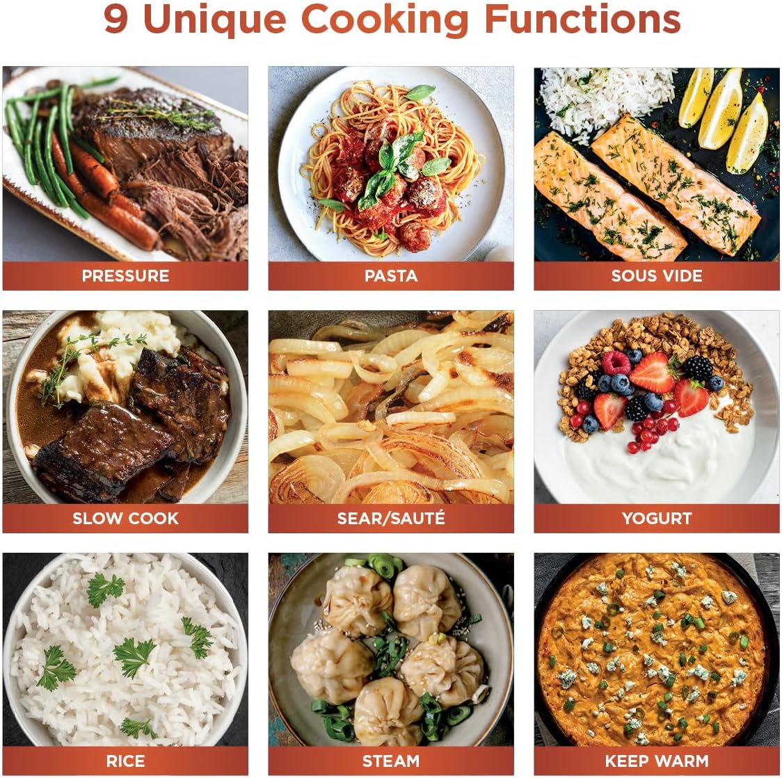 Thumbnail 2 de Ninja HyperHeat 9-in-1 Electric Pressure Cooker (PC201) — 6.5 Qt Multi Cooker with Sear/Sauté, Slow Cook & Sous Vide