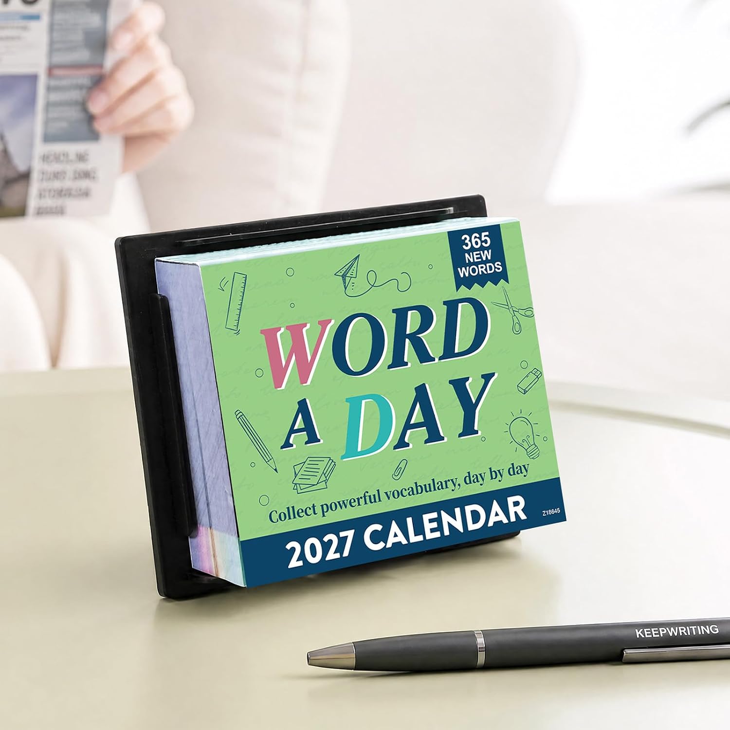 Detalle 2 de Planrage 2027 Word of the Day Desk Calendar, 365 Words, Easel Back