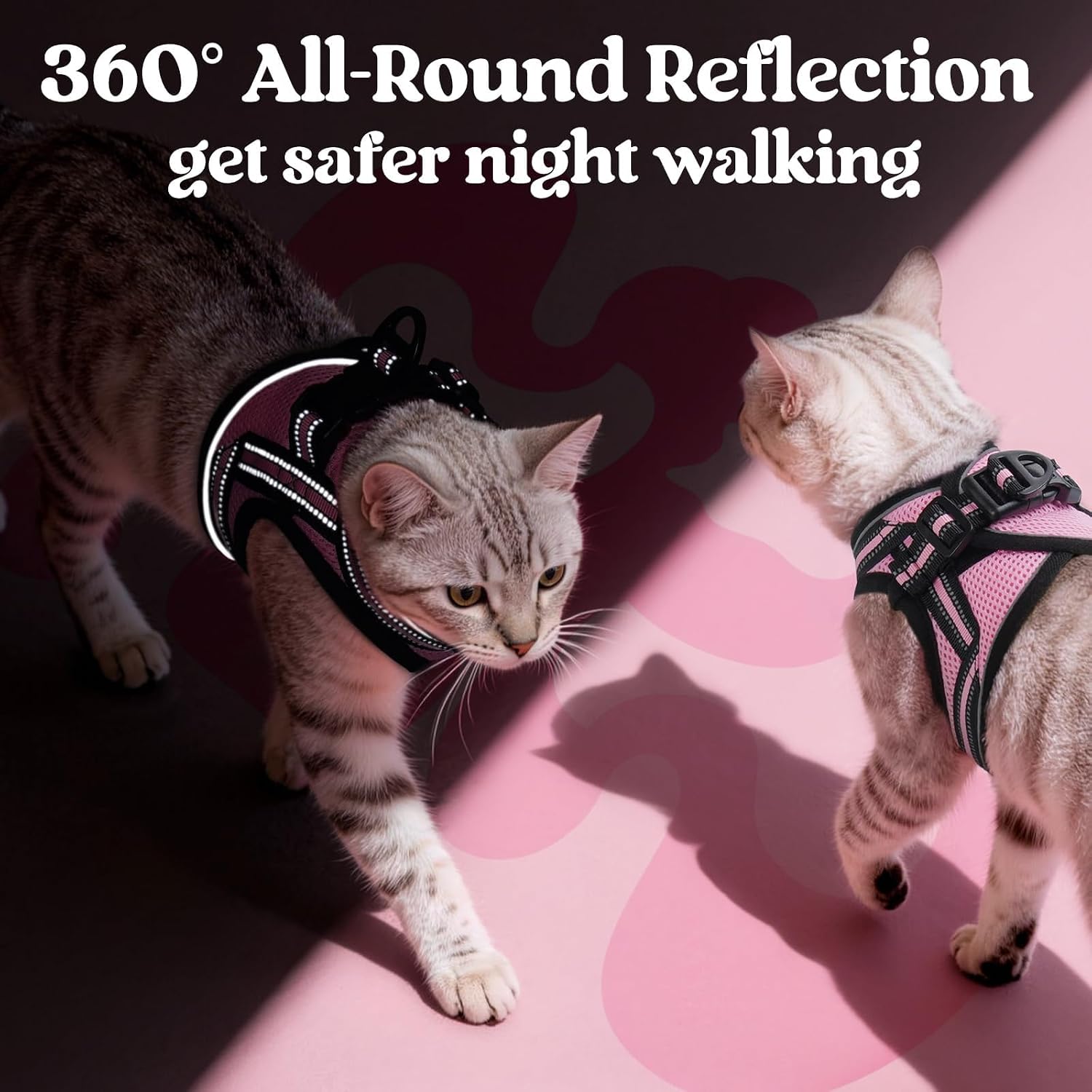 Thumbnail 4 de Rabbitgoo Cat Harness and Lead Set (Size S) – Soft Step-in Vest, Pink, Escape-Proof