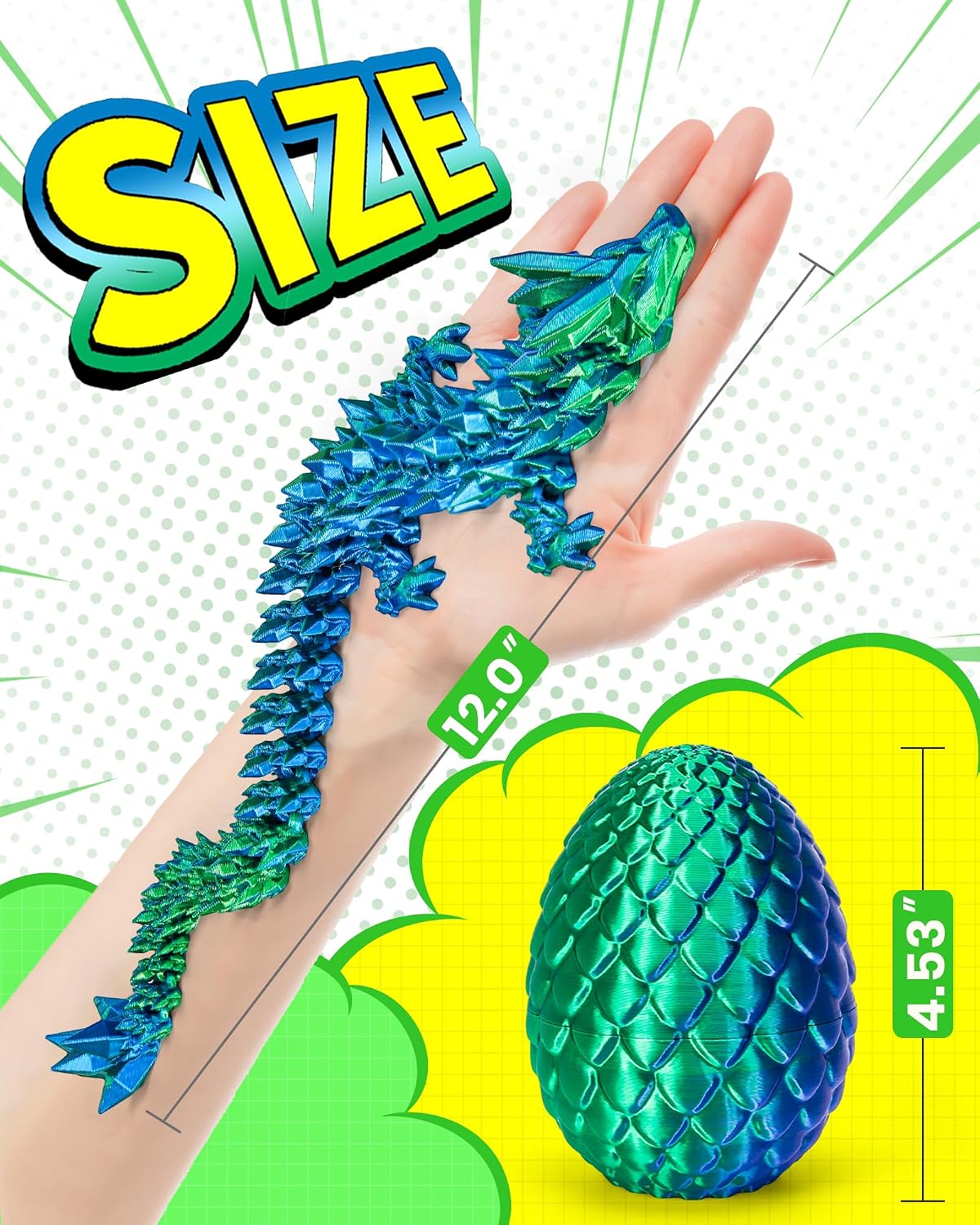 Detalle 2 de TBOLINE 12-Inch Dragon Egg 3D Printed Toy
