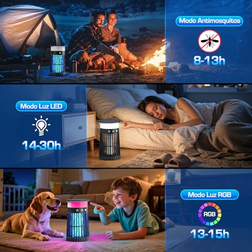 Detalle 2 de Dnenellr Lámpara Antimosquitos Solar de Exterior: Protección 3 en 1 para Jardín, Terraza y Balcón