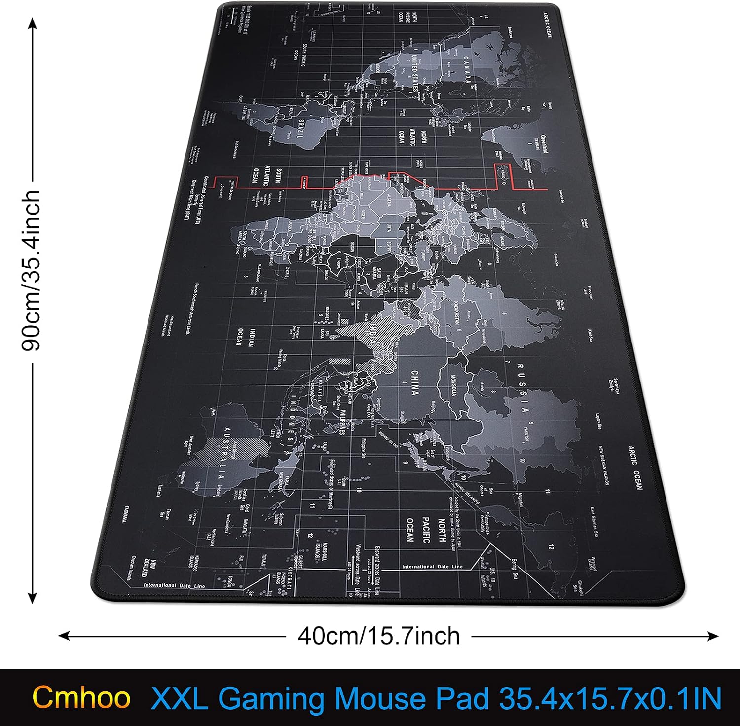 Detalle de Cmhoo chengmenghe XXL Map Mouse Pad, 35.4 x 15.7-Inch Non-Slip Mat