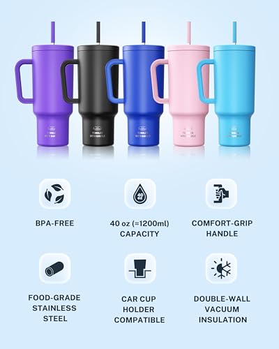 Thumbnail 7 de CCN Taza Térmica 1.2L con Pajita - Morado, Acero Inoxidable