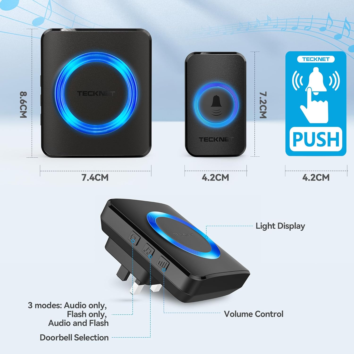 Thumbnail 3 de TECKNET Doorbell System 400m Range