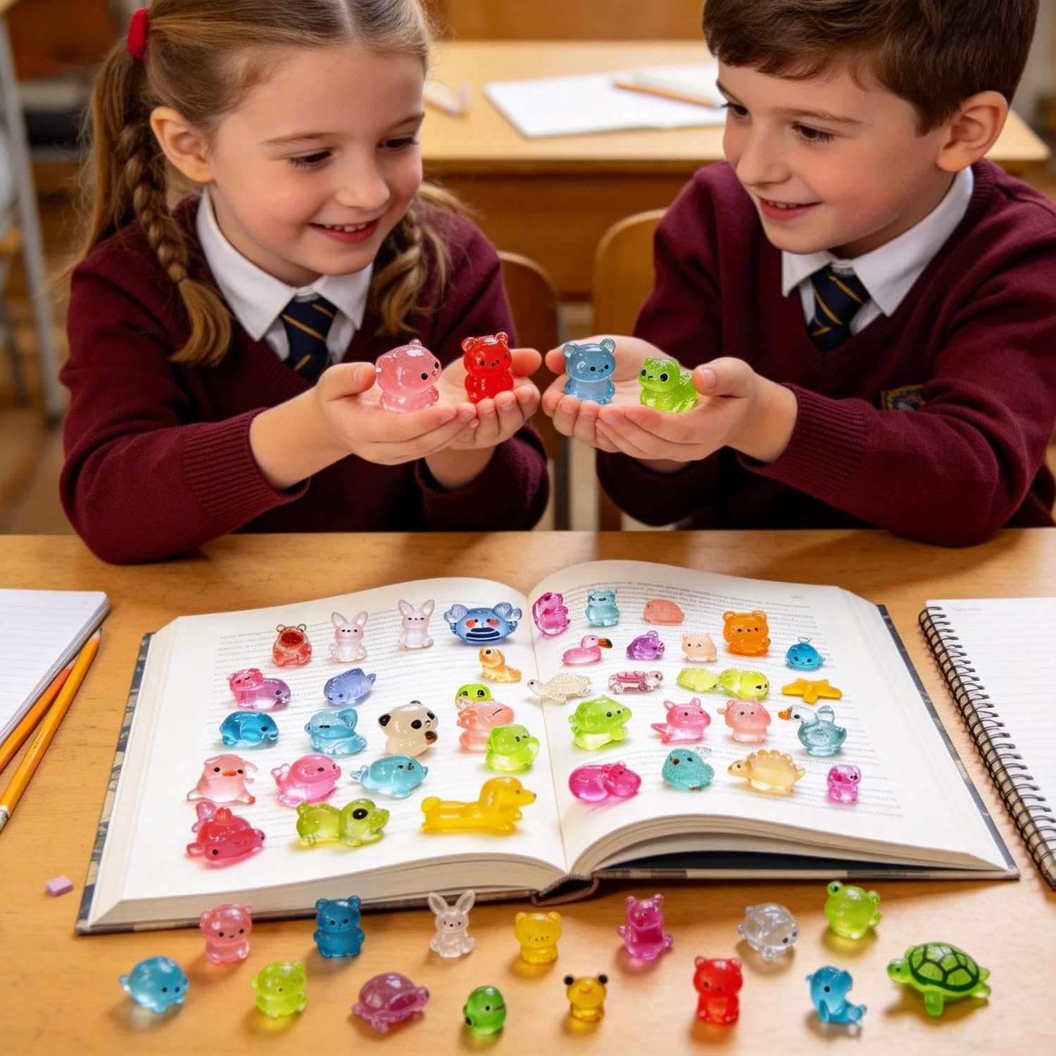 Thumbnail 6 de POTWPOT Mini Resin Animals Figures (Set of 60) – Glow in the Dark, 60 Unique Styles for Mini Landscapes