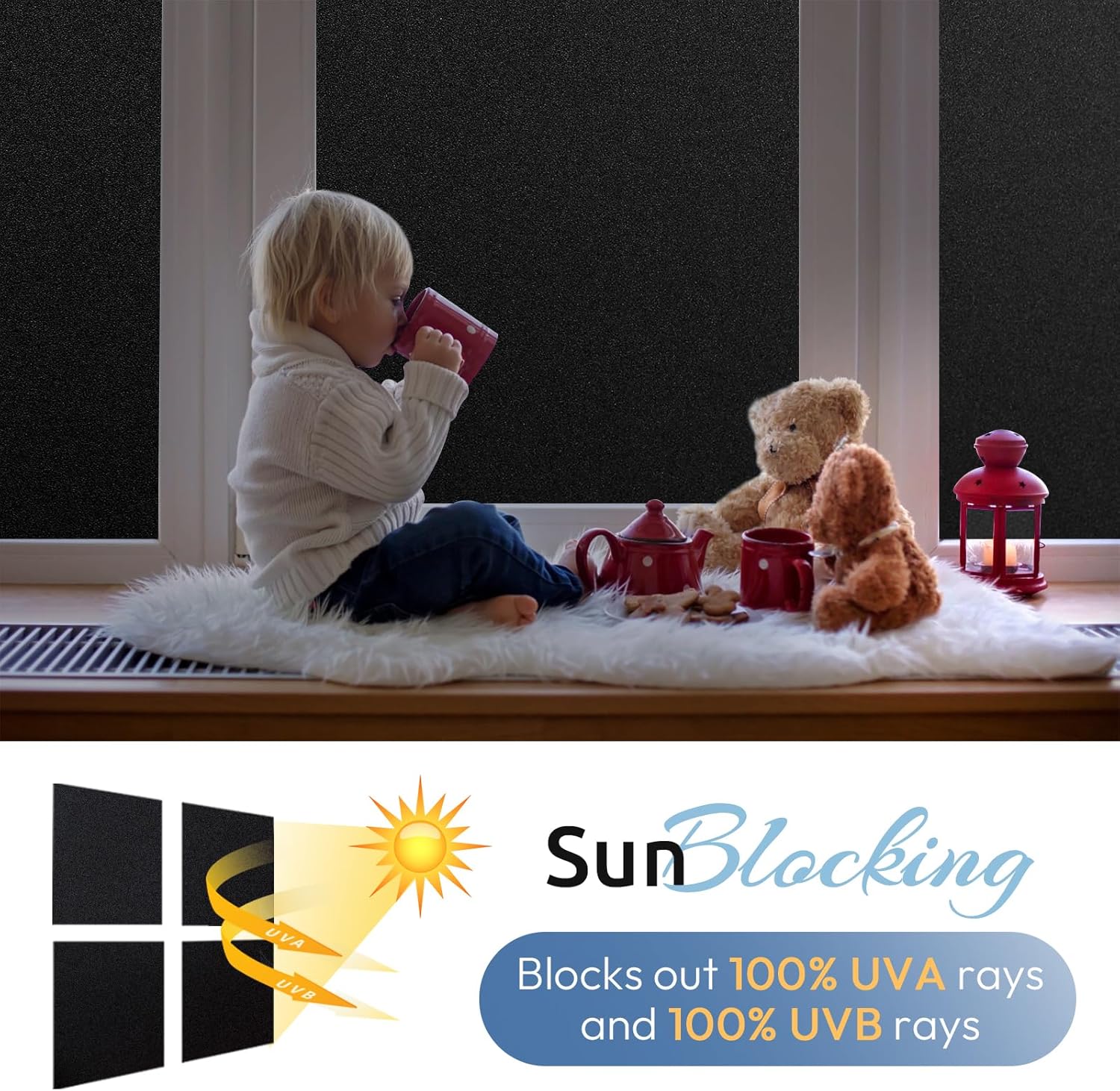 Thumbnail 6 de rabbitgoo Blackout Window Film 17.5 x 78.7 Inches