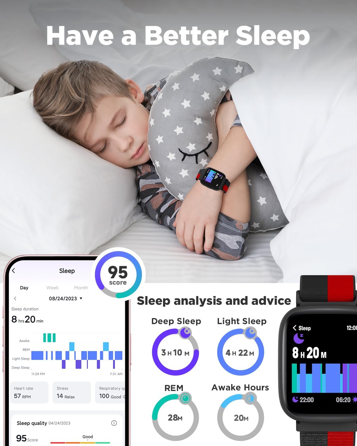 Thumbnail 3 de BIGGERFIVE BRAVE 2 1.8" Kids Fitness Watch