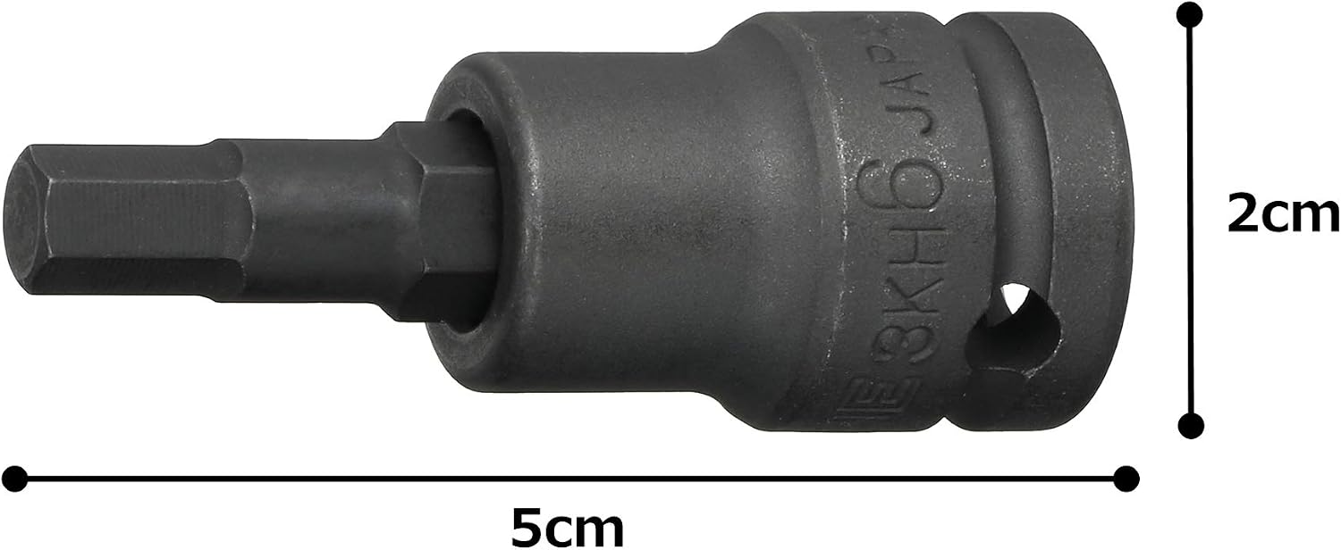 Detalle de トネ(TONE) HP3KH-06 ヘキサゴンソケット 強力タイプ 差込角9.5mm・二面幅6mm