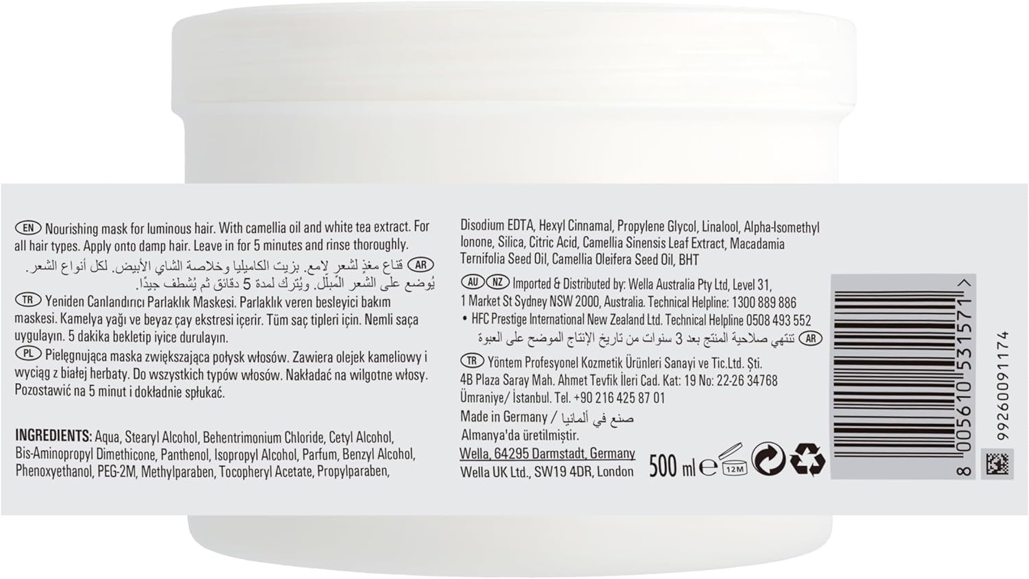 Thumbnail 1 de Wella Professionals Oil Reflections Luminous Reboost Nourishing Hair Mask – Maschera illuminante e nutriente per capelli luminosi e setosi da 500 ml