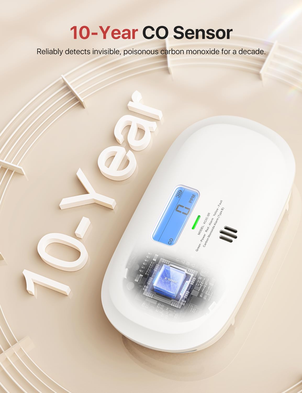 Detalle 2 de X-Sense XC0C-SR CO detector 10-year lifespan