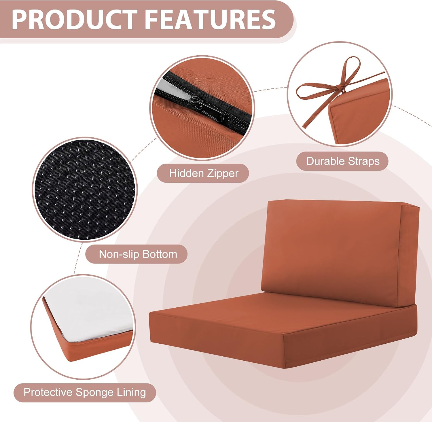 Thumbnail 4 de MuaMelop 14PCS-Spice 14-Piece Patio Cushion Set, 4-Inch Foam
