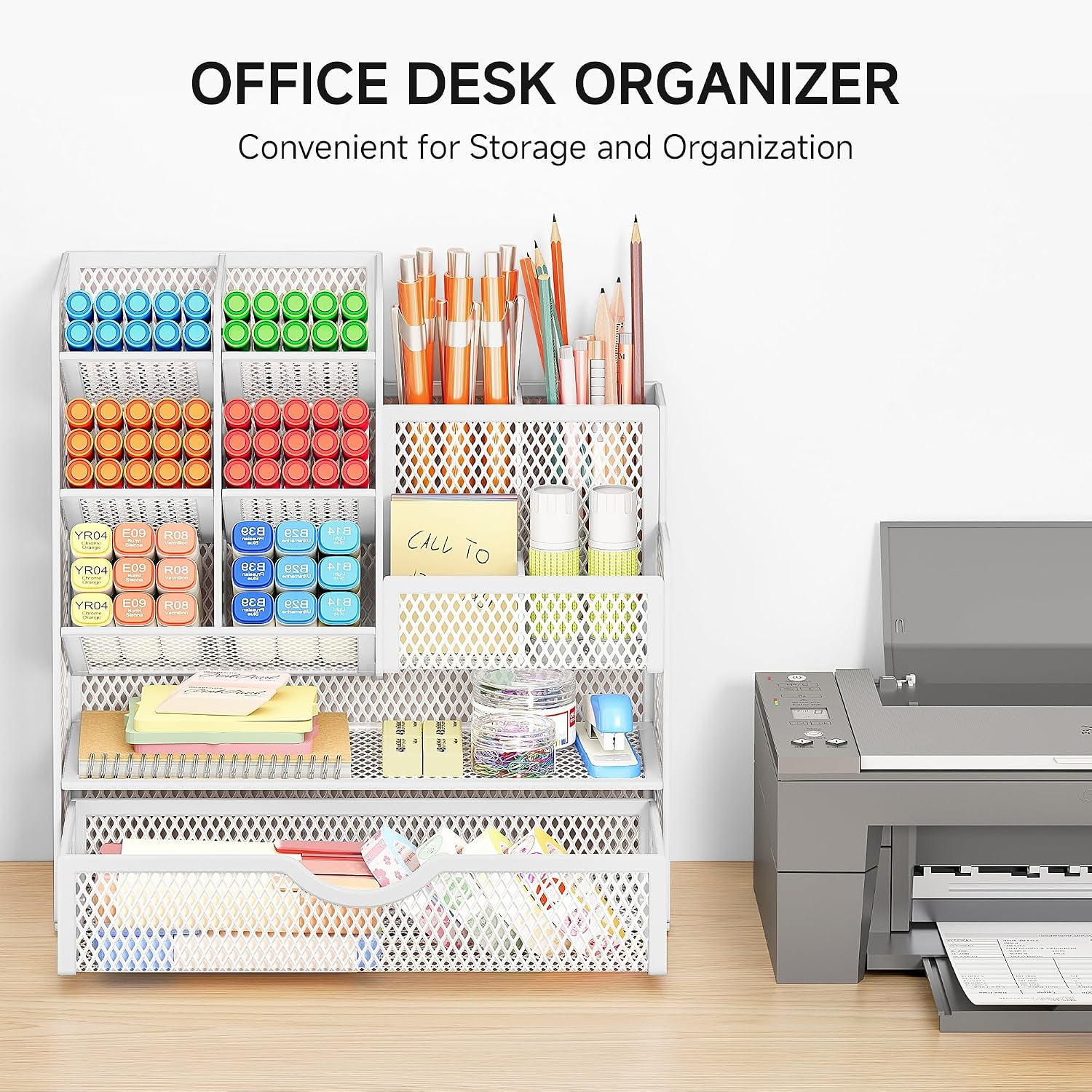 Detalle de VITVITI Sturdy Mesh Desk Organiser (5-Tier) in White