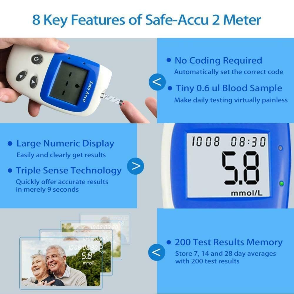 Detalle 2 de Sinocare Safe-Accu2 blood glucose monitor 200 memory