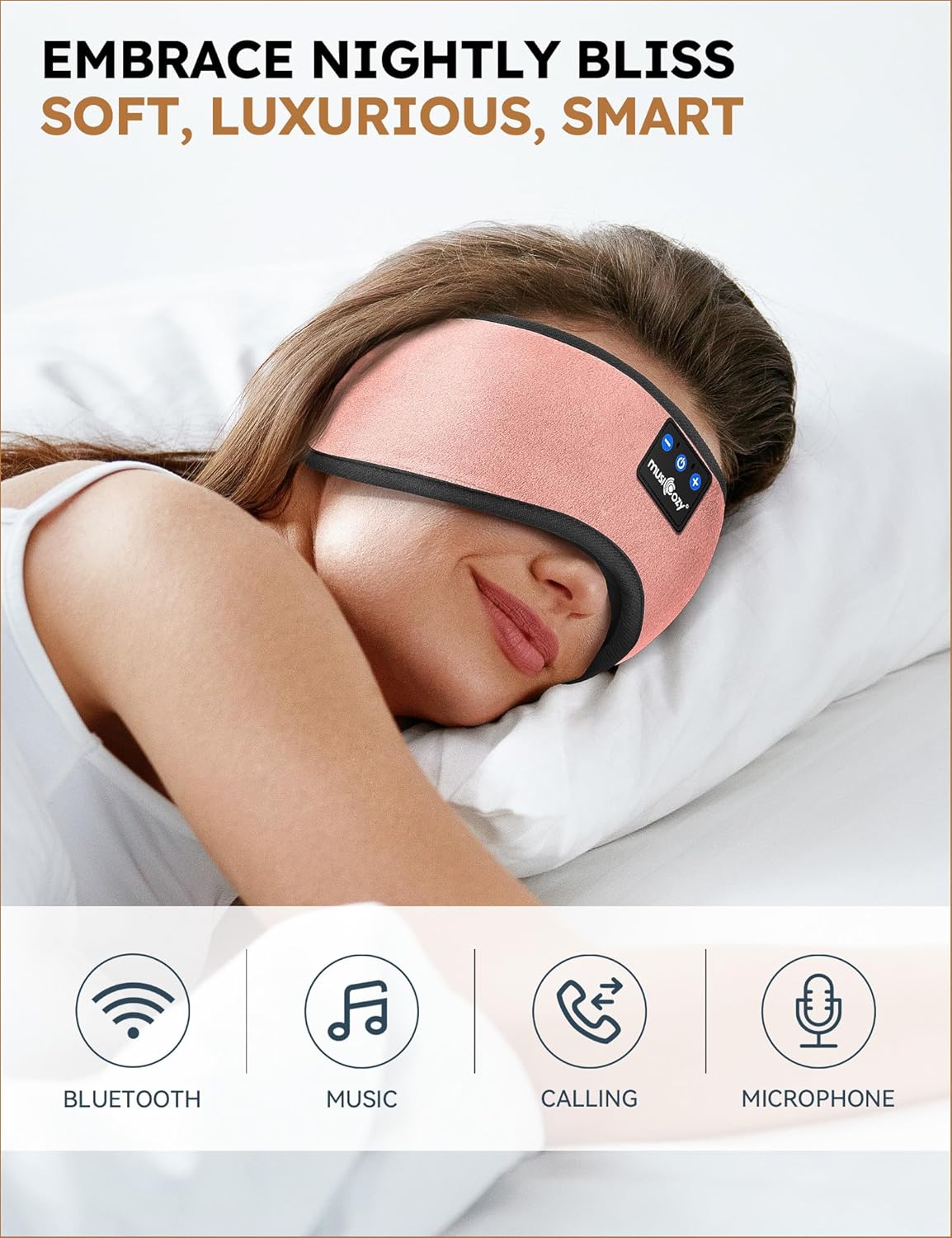 Thumbnail 1 de MUSICOZY Sleep Headphones Bluetooth 5.4 Headband with Built-In Eye Mask