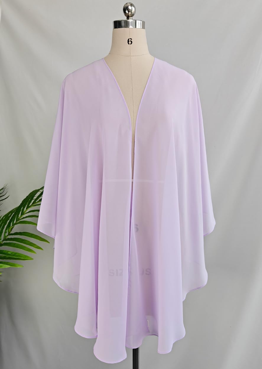 Thumbnail 3 de BEAUTELICATE Women Chiffon Shawl Wrap: Oversized Cape for Summer Weddings